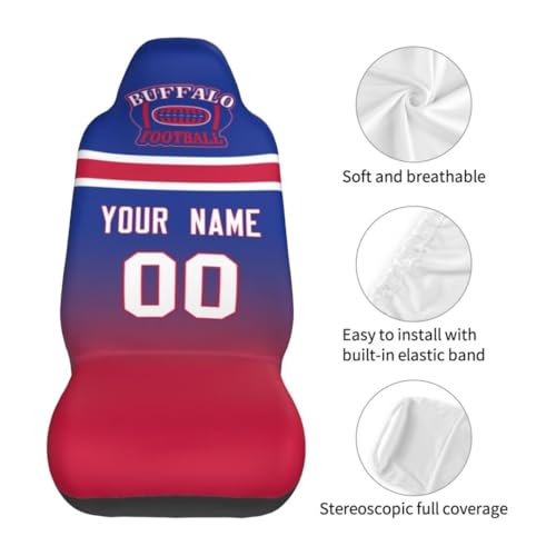 Personalized Buffalo Car Seat Cover - Custom Name & Number