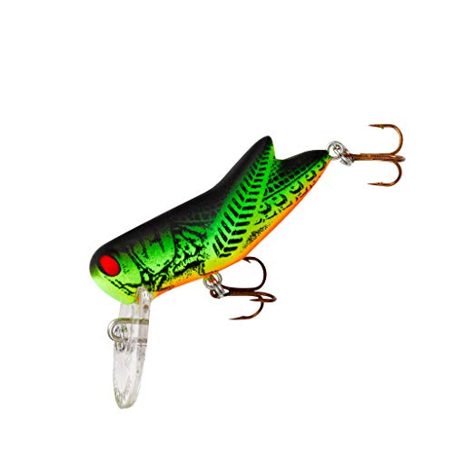 Crickhopper Waking Crankbait Fishing Lure - 1.5 Inch, 3/32 oz Fire Tiger