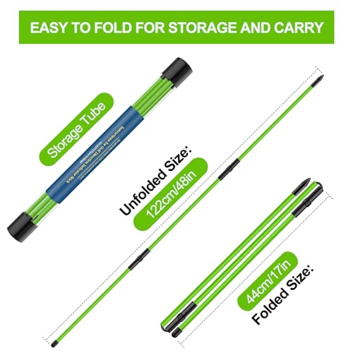 Golf Alignment Sticks 2 Pack - 48" Collapsible Training Aids - Green