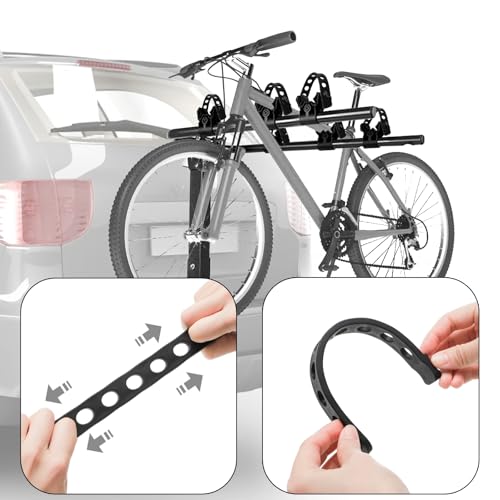 12 Pack Bicycle Wheel Rack Straps - Rubber Bike Tie Down Straps for Outdoor Use