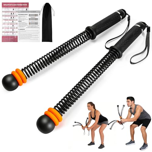 Weighted Ropeless Battle Rope - Adjustable Cordless - Black & Orange