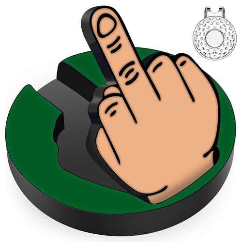 Middle Finger Golf Ball Marker with Magnetic Clip - Green