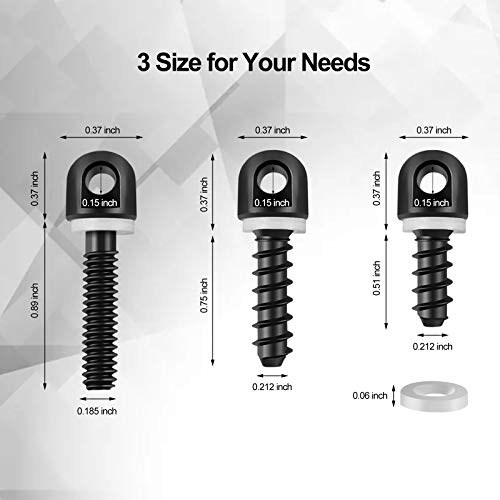 Crossbow Sling Swivel Studs Set - 1.25 Inch, 3 Pieces Screws + Mount
