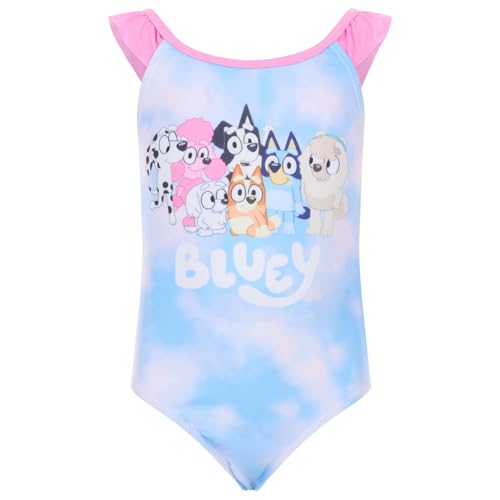Bluey Girls' Tie-Dye One-Piece Swimsuit 7-8 Years - Pink & Blue Beach Wear