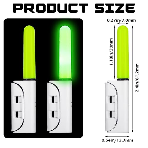 Retisee 9 Pcs Green 2.5 Inch Fishing Glow Sticks for Night Fishing