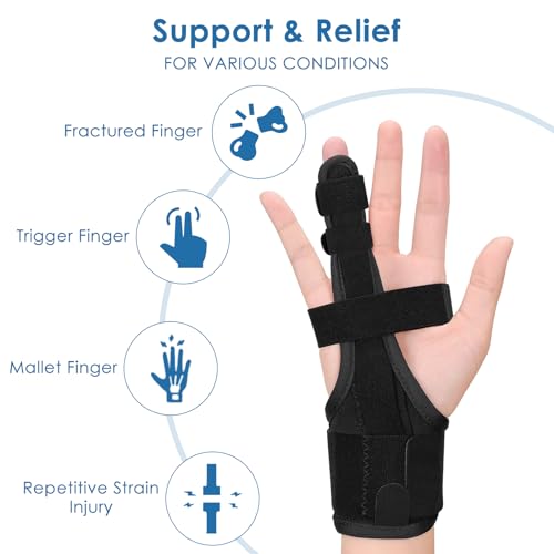 Full Trigger Finger Splint, Middle Splint for Sprains, Pain Relief