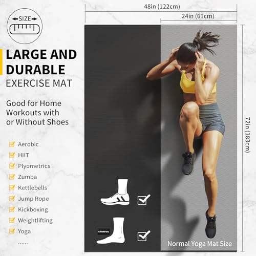 6'x4' Large Exercise Mat - Non-Slip, Cushioned Surface for Workouts