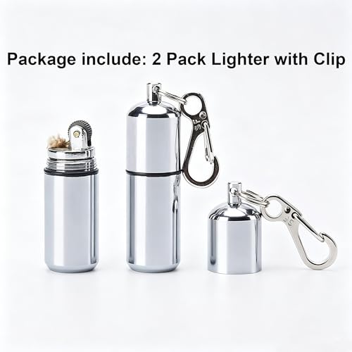 Waterproof Mini Keychain Lighter - 2 Pack for Survival