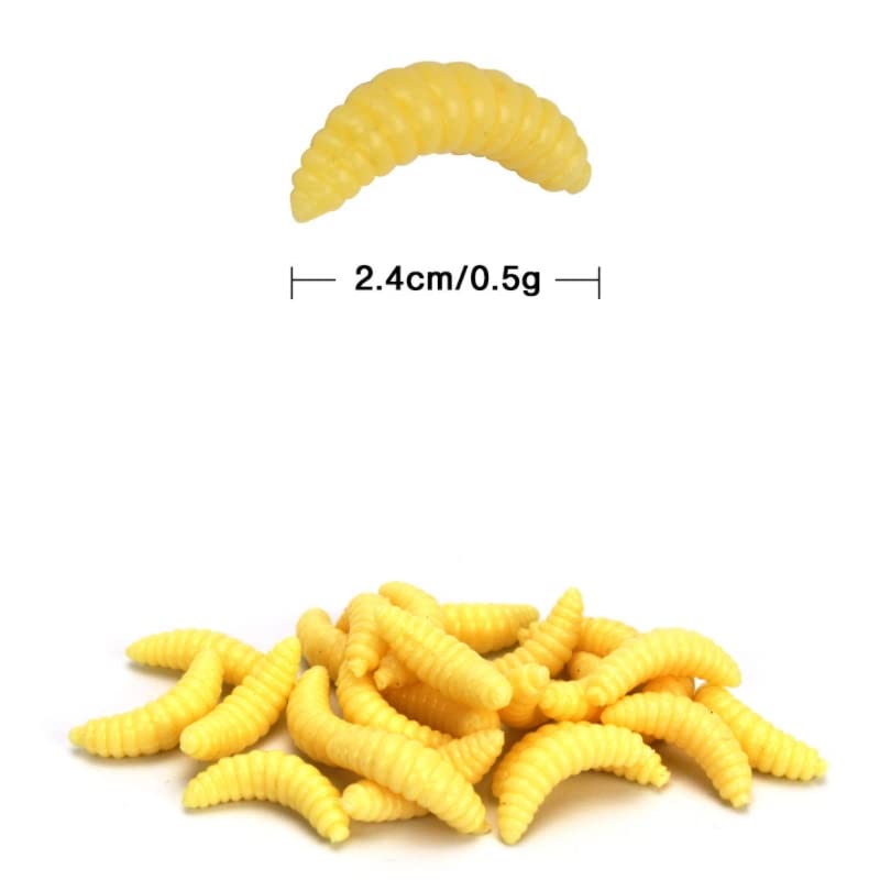 100pcs Soft Plastic Fishing Worms for Bass and Trout Lures