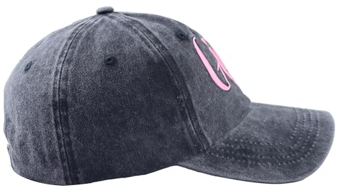 Gigi Mimi Women's Adjustable Cotton Embroidered Grandma Baseball Cap - Black, One Size