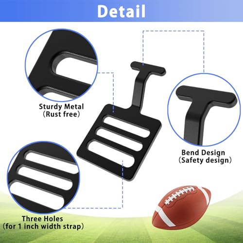 Fengone 12 Pack Shoulder Pad T Hooks 1 Inch Replacement Hooks for Football Pads Black 1"