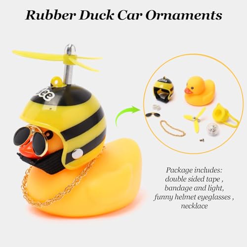 Rubber Duck Car Ornaments - 2 Pack with Bee & Shark Variants