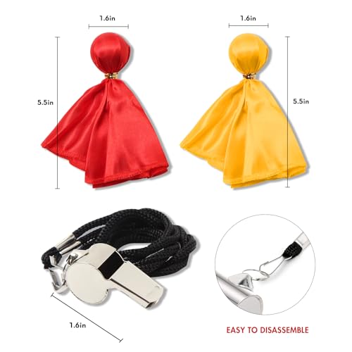 Men's Referee Costume Kit - Shirt, Hat, Whistle, Flags, Large