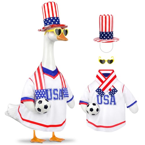 Soccer Ball Goose Outfit for 23" Lawn Statue - World Cup Decor