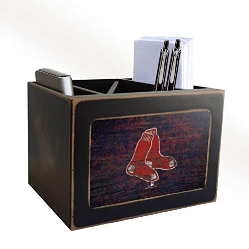 Red Sox Distressed Team Logo Desktop Organizer - 6x5x4 Inches
