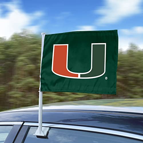 Miami Hurricanes Car Flag - Large 11" x 14" Durable Nylon