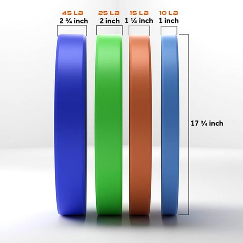 GYMENIST Bumper Plates Commercial Olympic Size Heavy Duty Weight Plates for 2 Inch Barbell (10 Lb - Light Blue) (G341-10)