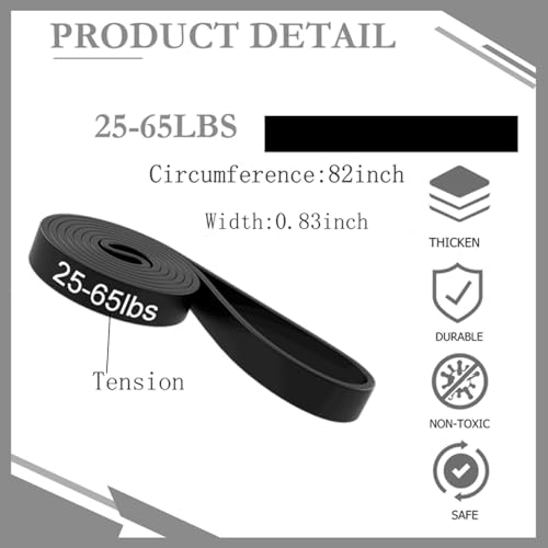 Xxchengyy Black Resistance Bands Set 16pcs, 25-65 lbs for Fitness & Rehab
