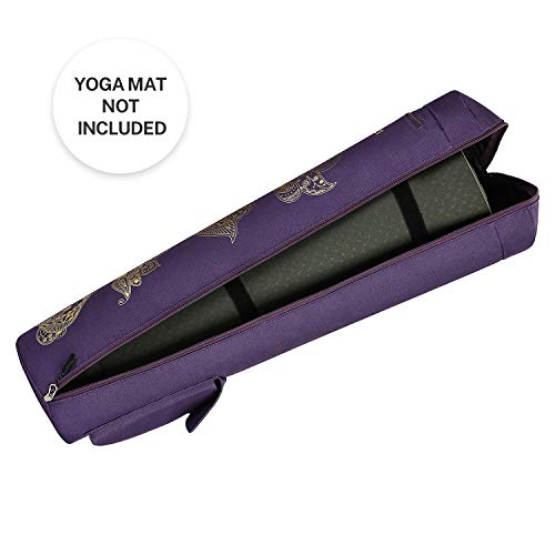 Yoga Mat Bag - Full-Zip Carrier with Wet Pocket - Purple