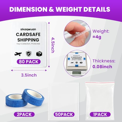 80 Pack Trading Card Shipping Kit - Soft Sleeves & Tape