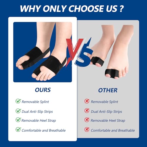 Bunion Corrector Splint - 2 PCS Adjustable Big Toe Straightener - Black - One Size