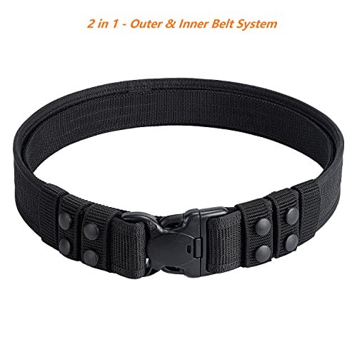 TACNEX Medium Duty Police Nylon Duty Belt with Hook Lining & 4 Keepers - 2 Inch