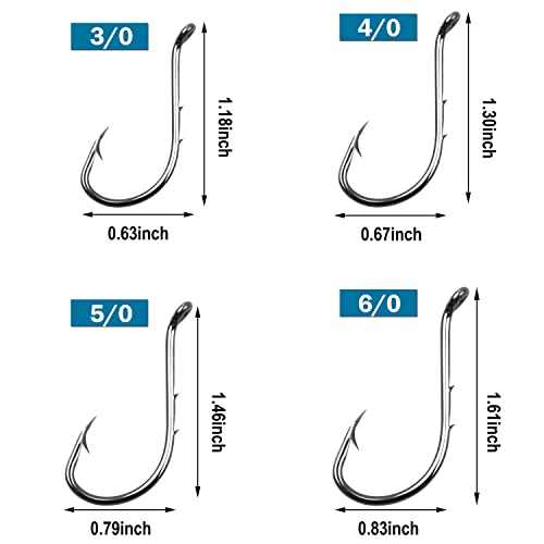 Octopus Baitholder Fishing Hooks - Sharp Barbed Circle Hooks, Size 6# - 100pcs