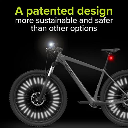 Velmia 36 Pcs Bicycle Spoke Reflectors - 360° Visibility, Easy Mounting