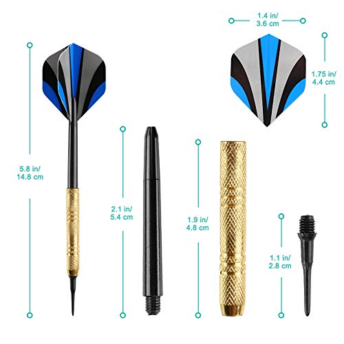 Soft Tip Darts Set - 12 Pcs Plastic Tip Darts with 36 Replacement Tips - Red, Blue, Green