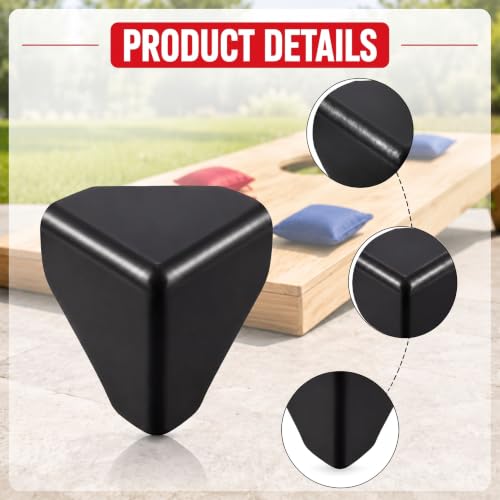 9 Pack Cornhole Board Corner Guards - Black PP Protector