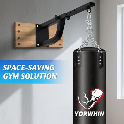 YORWHIN Adjustable Punching Bag Wall Mount, Heavy-Duty Boxing Hanger 17.1-24.8"