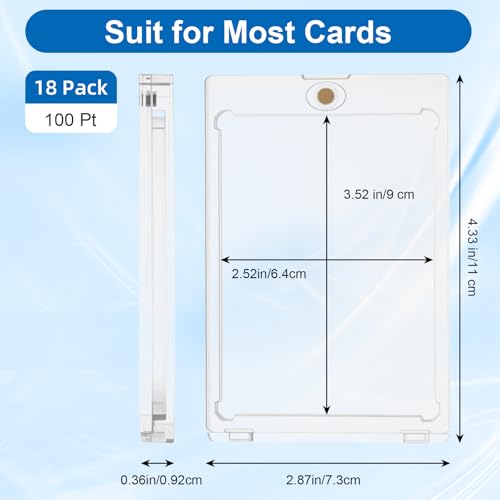 18 Pcs Magnetic Card Holders for Trading Cards - UV & Scratch Protection