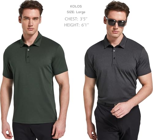 Men's Performance Polo Shirts - 5 Pack Short Sleeve Golf T-Shirts