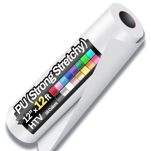 Heat Transfer Vinyl Roll - 12" x 12ft White PU HTV