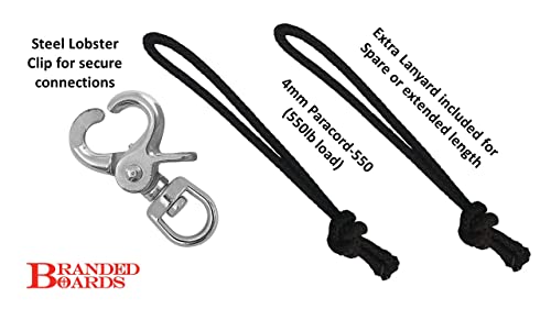 Snowboard Safety Leash Cord Clip - 1 Pack with Snap Hook