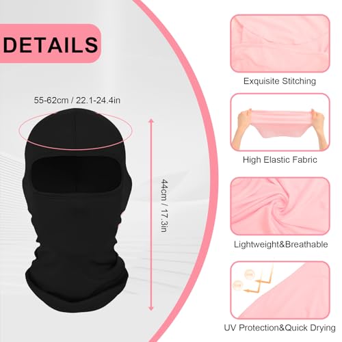 Full Face Ski Mask Balaclava - 2 Pack Black Neck Gaiter