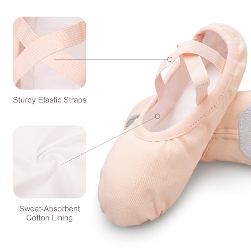 Stelle Women's Stretch Canvas Ballet Slippers - Ballet Pink, Size 8