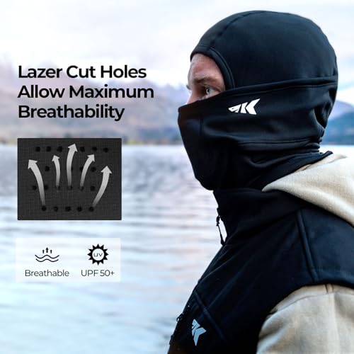 KastKing Mountain Mist Winter Balaclava Face Mask for Men & Women, One Size, Black