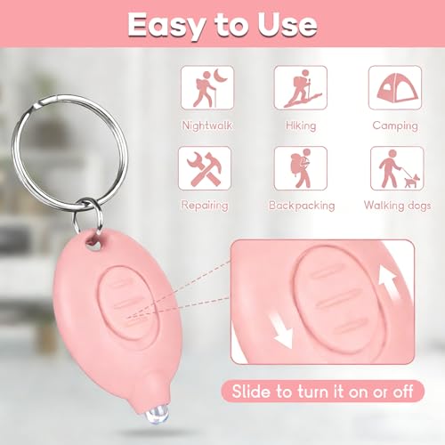 Mini Keychain Flashlights - 7 PCS Ultra Bright LED Lights - Light-Colored