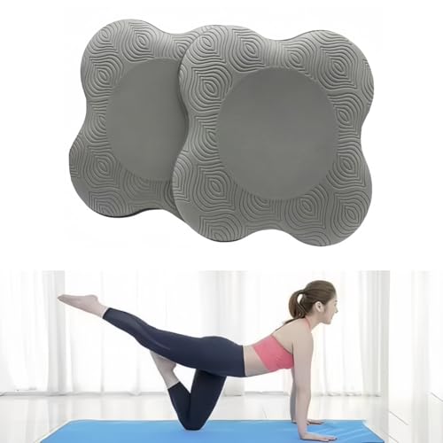 Yoga Knee Guards - Thick Foam Pads for Kneeling & Meditation - Grey