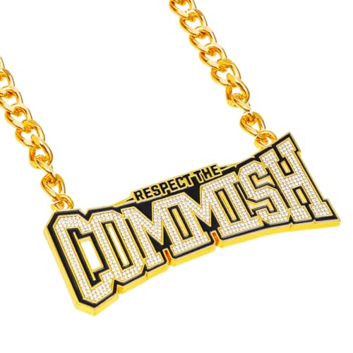 Fantasy Football Commissioner Necklace with Sparkling Stones