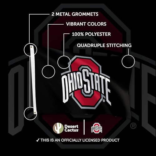 Ohio State University Flag - 3x5 Ft Single-Sided - Black
