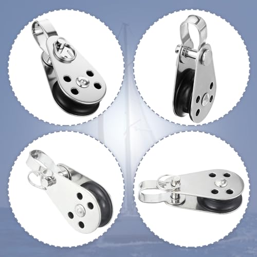 4-Pack Nylon Marine Pulleys for Boats & Kayaks - 316 Stainless Steel