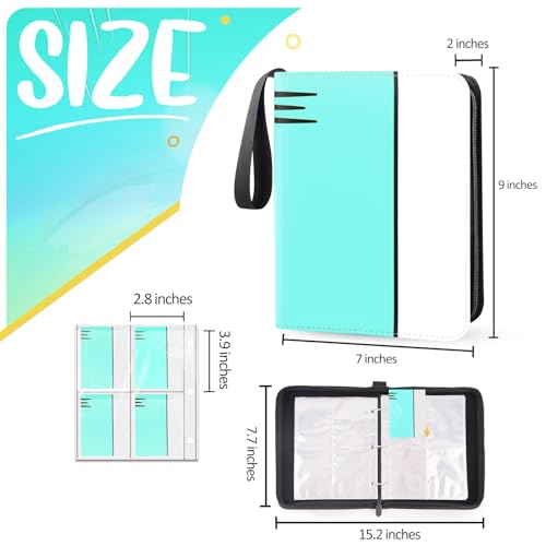 4-Pocket Card Binder - Collectible Trading Card Album - Light Cyan