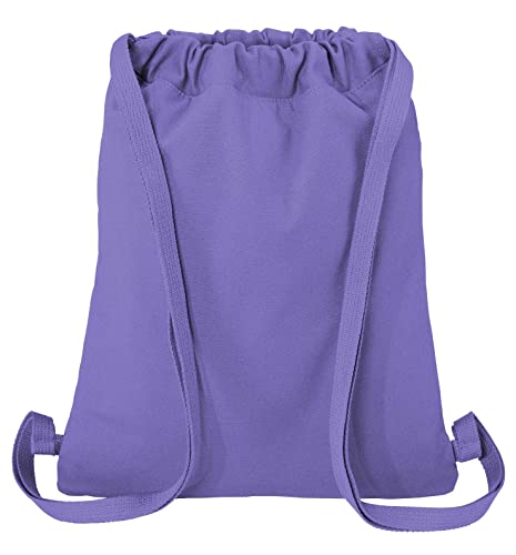ECU Drawstring Backpack - Purple | Cotton Canvas, Zipper Pocket