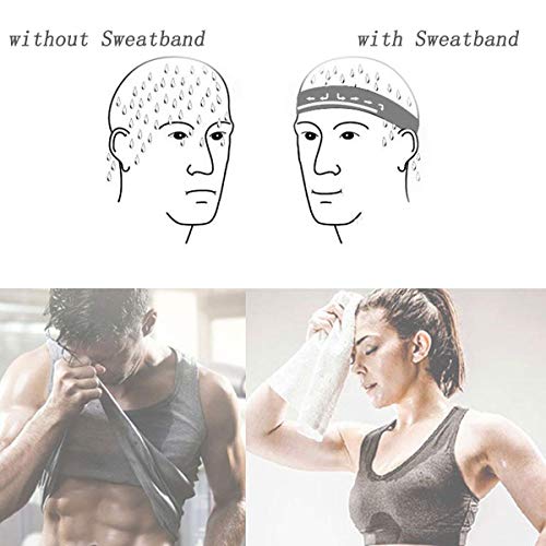 3-Pack Non-Slip Athletic Sweatbands - Moisture-Wicking Sports Headbands