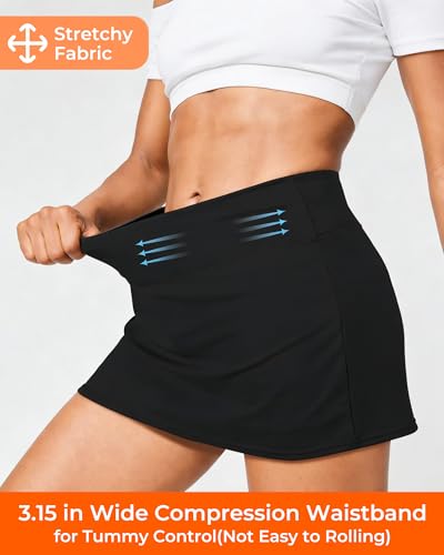 Tennis Skirts for Women with Shorts, High Waisted Golf Skort Stretchy
