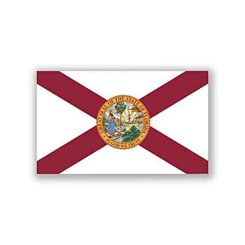 Florida State Flag Decal Sticker - 2-Pack, 5" x 3" UV Laminated