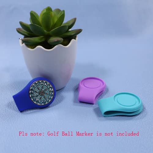 Myartte Silicone Golf Ball Marker Hat Clip - Strong Magnetic Closure, Pack of 3, 4, or 7 - Pink, Blue, Green