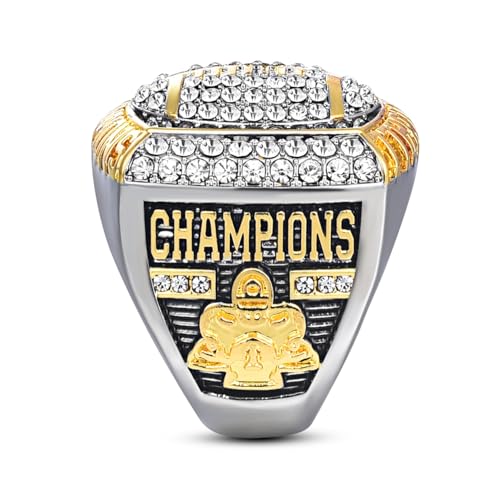Football Championship Ring - Size 11, Two-Tone Gold & Silver